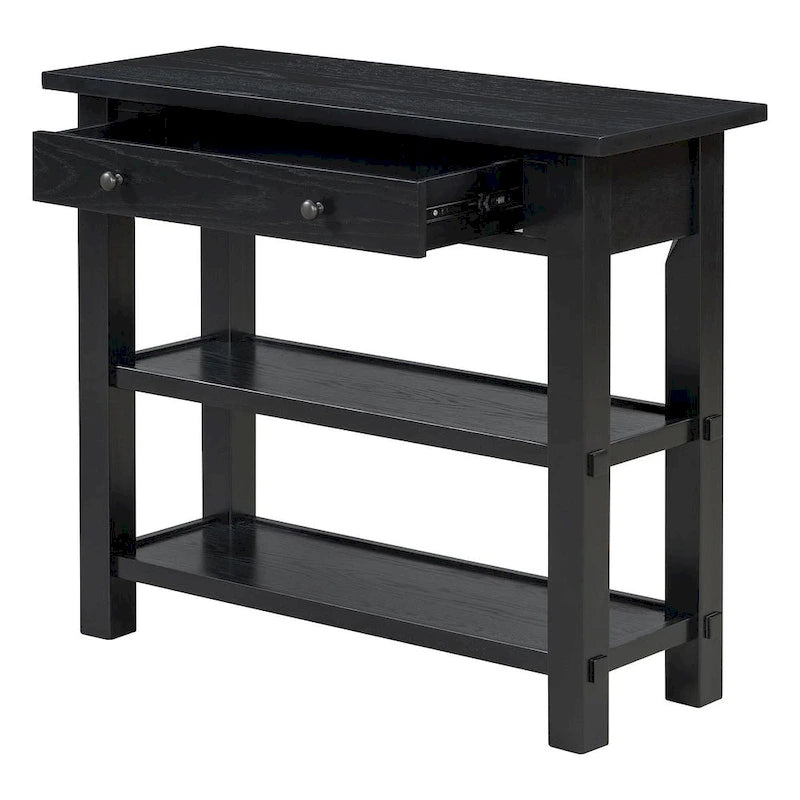 36 Farmhouse Solid Wood Console Table with Drawers and 2 Shelves