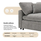 6 Seat Modern Modular Cloud Sofa Bed Chenille Sectional Couch Set with Ottoman