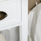 2-Tier Side Table with Drawer,Narrow End Table with Bottom Shelf