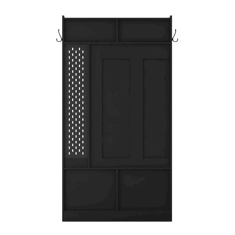 Hall Tree with 6 Hooks,Coat Hanger, Entryway Bench, Storage Bench,for Entrance, Hallwa