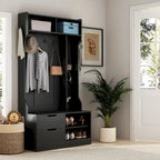 Hall Tree with 6 Hooks,Coat Hanger, Entryway Bench, Storage Bench,for Entrance, Hallwa