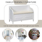 Farmhouse Solid Wood Multi-Purpose Upholstered Storage Bench