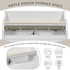 Farmhouse Solid Wood Multi-Purpose Upholstered Storage Bench