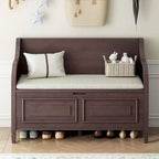 Farmhouse Solid Wood Multi-Purpose Upholstered Storage Bench