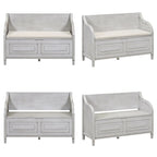 Farmhouse Solid Wood Multi-Purpose Upholstered Storage Bench