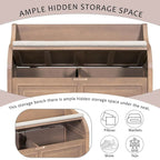 Farmhouse Solid Wood Multi-Purpose Upholstered Storage Bench