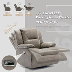 Home Theater Recliner Set Manual Recliner Chair with a LED Light Strip Two Built-in Cup Holders for Living Room,Bedroom, Black ,