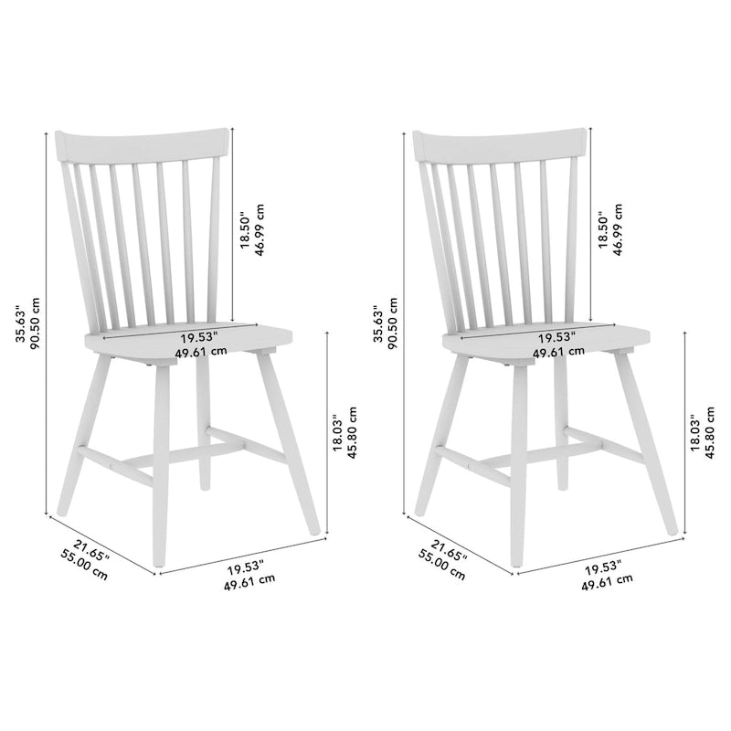 Bush Furniture Windsor High Back Spindle Dining Chairs - Set of 2
