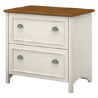 White & Maple 2-Drawer Lateral File Cabinet