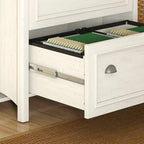 White & Maple 2-Drawer Lateral File Cabinet