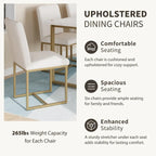 7-Piece Faux Marble Modern Dining Table Set with 6 Upholstered Chairs
