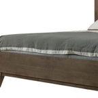 HomeRoots Struttura letto matrimoniale King in legno massello intagliato geometrico marrone