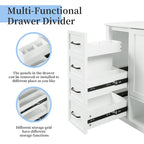 36 Mobile da Bagno Moderno con Lavabo, 2 Armadietti, 2 Maniglie in Metallo e Guide Scorrevoli per Cassetti, Adatto per Spogliatoio Bagno
