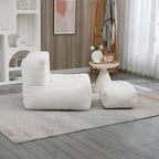 Modern Adult Lounge Chair with High Density Memory Foam and 1 Ottoman for Home Bedroom and Reading Room