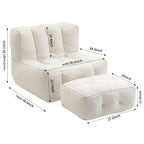 Modern Adult Lounge Chair with High Density Memory Foam and 1 Ottoman for Home Bedroom and Reading Room