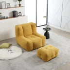 Modern Adult Lounge Chair with High Density Memory Foam and 1 Ottoman for Home Bedroom and Reading Room