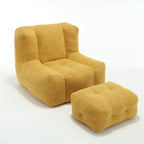 Modern Adult Lounge Chair with High Density Memory Foam and 1 Ottoman for Home Bedroom and Reading Room