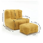 Modern Adult Lounge Chair with High Density Memory Foam and 1 Ottoman for Home Bedroom and Reading Room