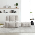 Modern Adult Lounge Chair with High Density Memory Foam and 1 Ottoman for Home Bedroom and Reading Room