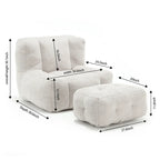Modern Adult Lounge Chair with High Density Memory Foam and 1 Ottoman for Home Bedroom and Reading Room