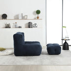 Modern Adult Lounge Chair with High Density Memory Foam and 1 Ottoman for Home Bedroom and Reading Room