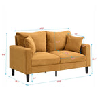 Modern Upholstered Sofa with 2 Pillows and High Density Foam Cushion, Wooden Frame for Home Lounge Area and Office