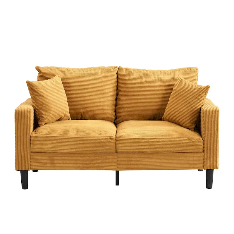 Modern Upholstered Sofa with 2 Pillows and High Density Foam Cushion, Wooden Frame for Home Lounge Area and Office