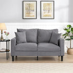 Modern Upholstered Sofa with 2 Pillows and High Density Foam Cushion, Wooden Frame for Home Lounge Area and Office