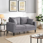 Modern Upholstered Sofa with 2 Pillows and High Density Foam Cushion, Wooden Frame for Home Lounge Area and Office