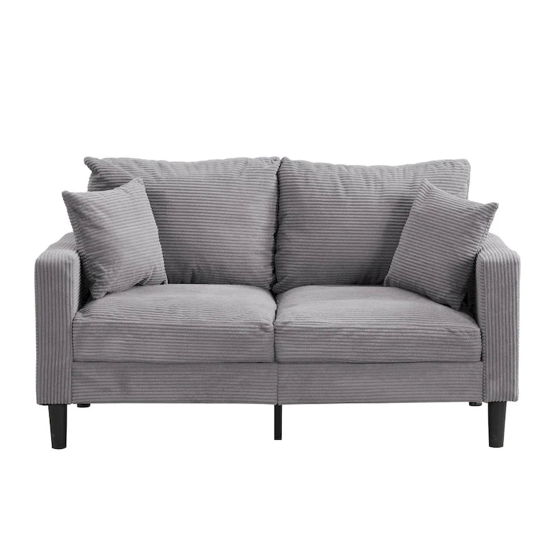 Modern Upholstered Sofa with 2 Pillows and High Density Foam Cushion, Wooden Frame for Home Lounge Area and Office