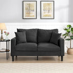 Modern Upholstered Sofa with 2 Pillows and High Density Foam Cushion, Wooden Frame for Home Lounge Area and Office