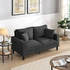 Modern Upholstered Sofa with 2 Pillows and High Density Foam Cushion, Wooden Frame for Home Lounge Area and Office