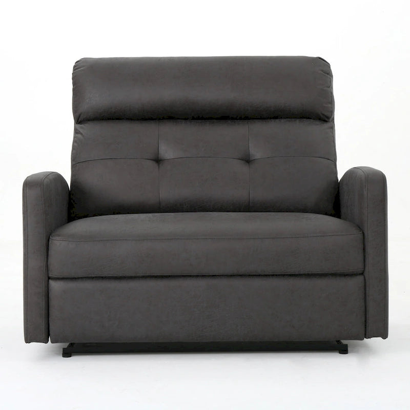 Power Recliner Chair, Oversize Wide Seat, Tufted Slate Gray Microfiber