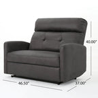Power Recliner Chair, Oversize Wide Seat, Tufted Slate Gray Microfiber