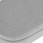 Beige Linen Pleated Storage Ottoman Bench