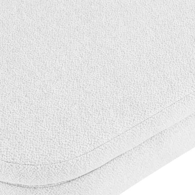 Beige Linen Pleated Storage Ottoman Bench