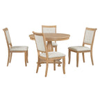 Set da pranzo da 5 pezzi Lak Retro con sedie imbottite di GDFStudio