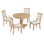 Set da pranzo da 5 pezzi Lak Retro con sedie imbottite di GDFStudio