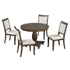 Set da pranzo da 5 pezzi Lak Retro con sedie imbottite di GDFStudio