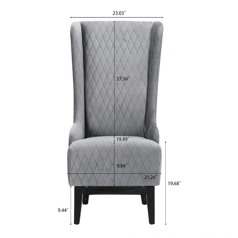 Christopher Knight Home - Evelyn High-Back Velvet Wingback Chair with Wooden Legs