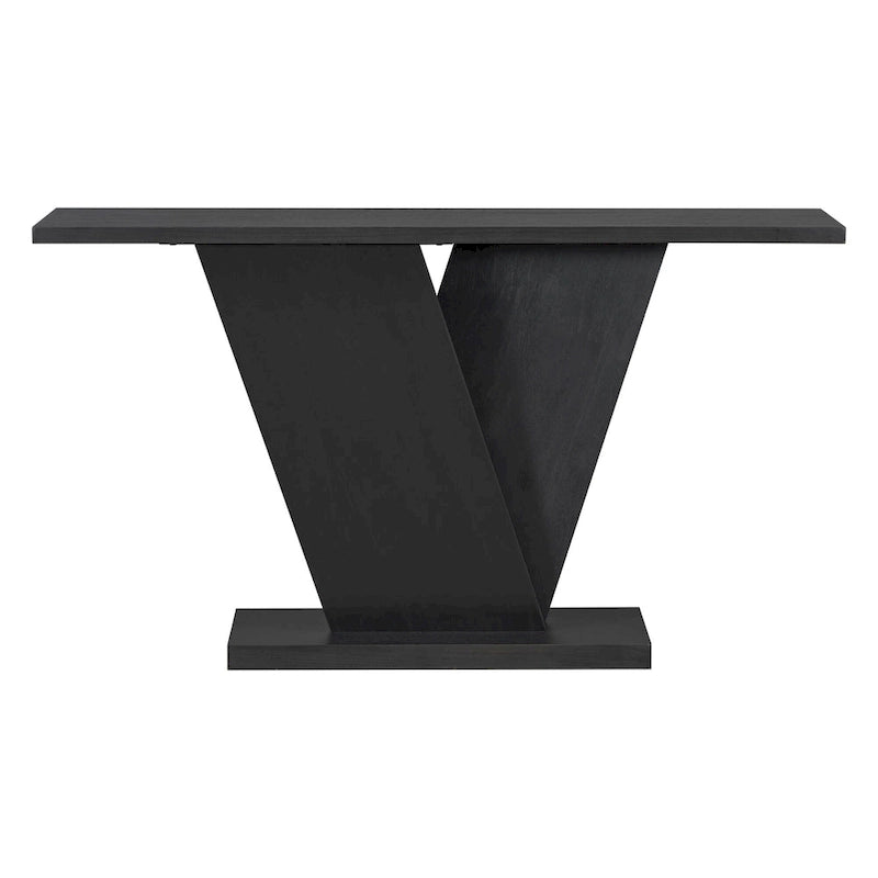 Christopher Knight Home - Mirod Elegant Console Table with Natural Wood Veneer and Sturdy V-Base Design