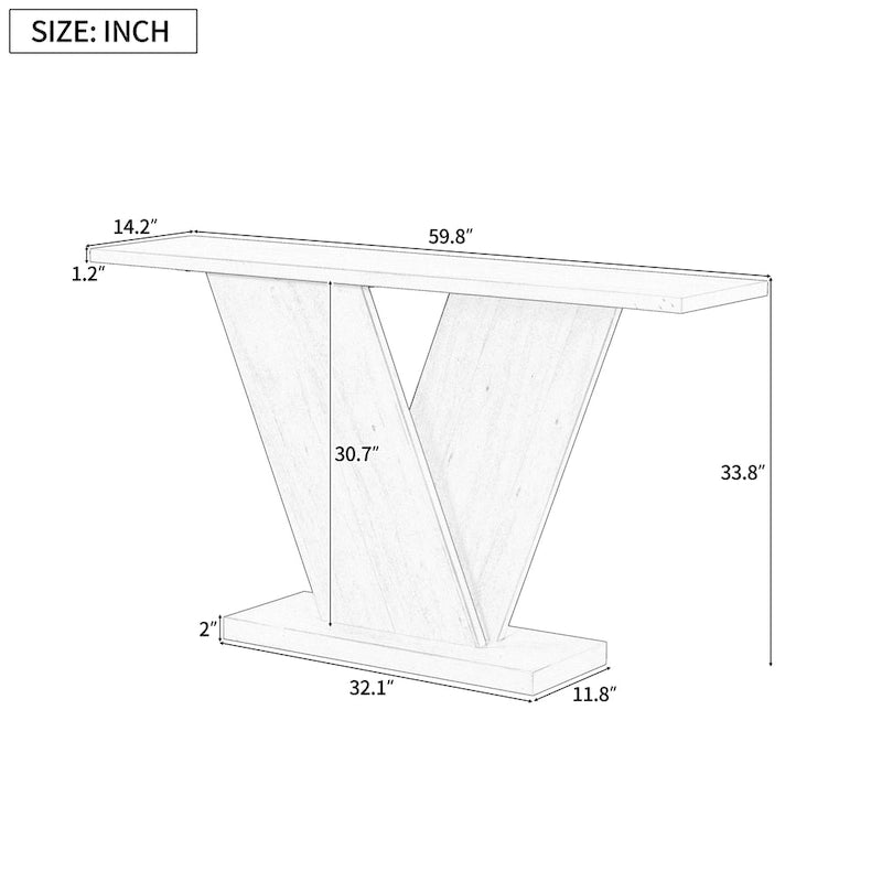 Christopher Knight Home - Mirod Elegant Console Table with Natural Wood Veneer and Sturdy V-Base Design