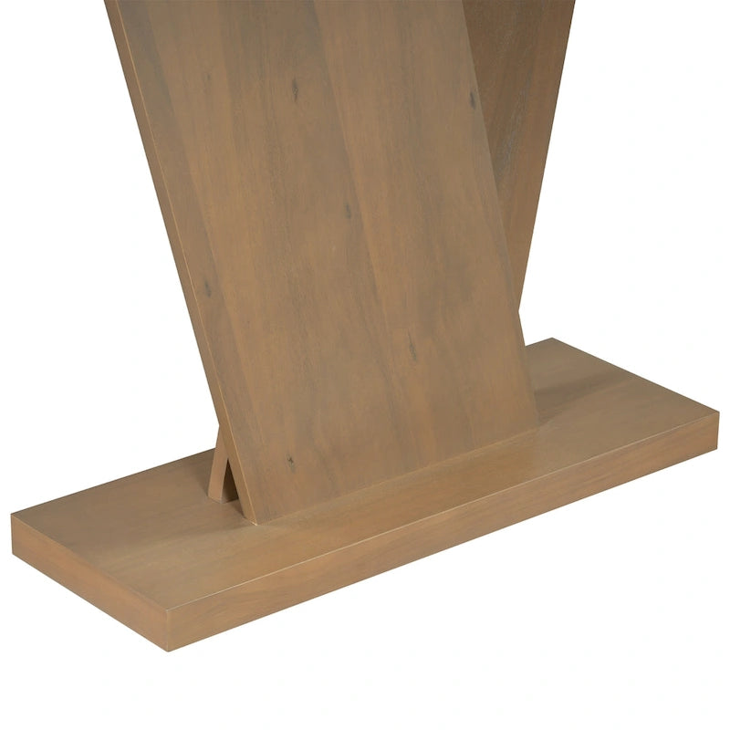 Christopher Knight Home - Mirod Elegant Console Table with Natural Wood Veneer and Sturdy V-Base Design