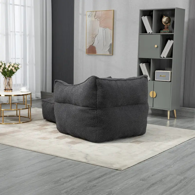 GDFStudio - COOLMORE Boucle Bean Bag Chair with Memory Foam Filling for Ultimate Comfort