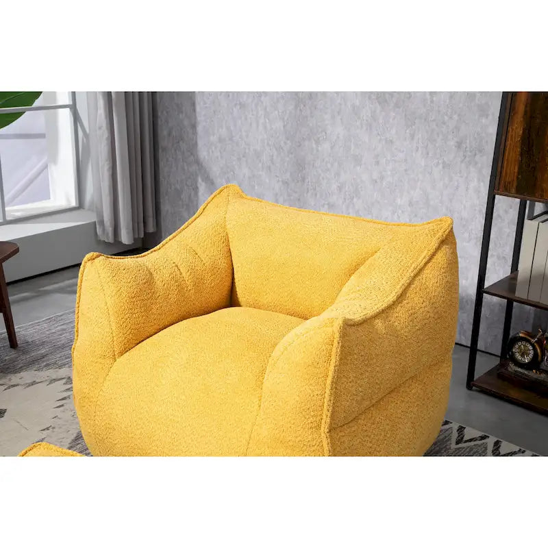 GDFStudio - COOLMORE Boucle Bean Bag Chair with Memory Foam Filling for Ultimate Comfort