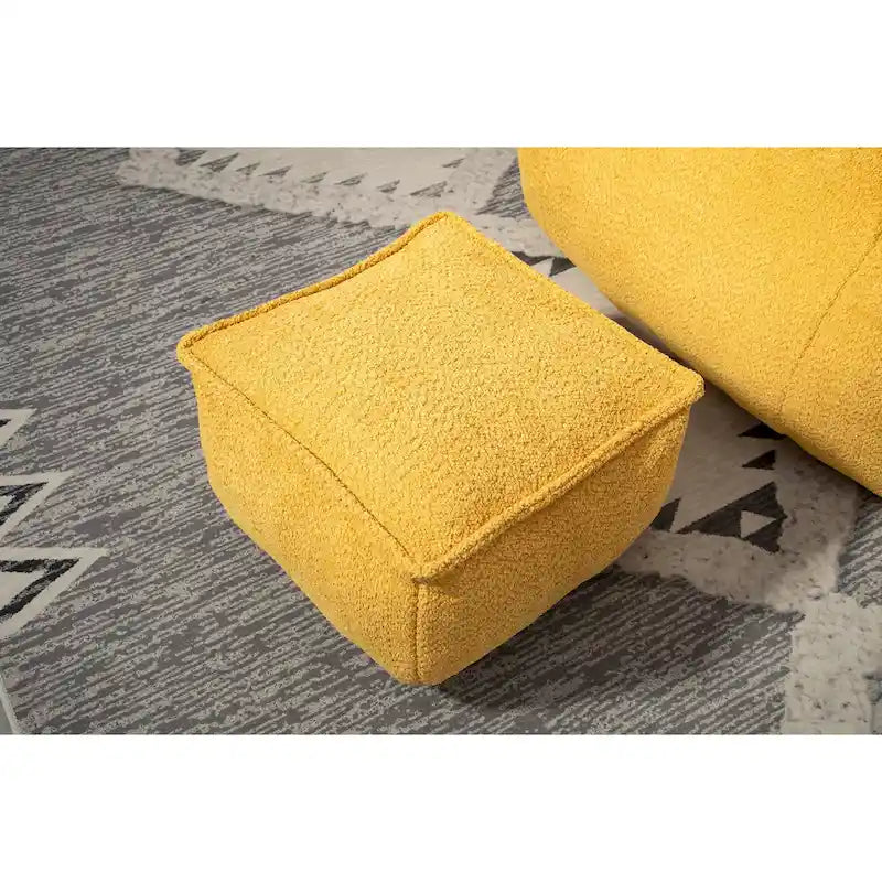 GDFStudio - COOLMORE Boucle Bean Bag Chair with Memory Foam Filling for Ultimate Comfort