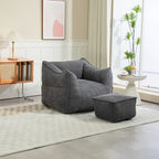 GDFStudio - COOLMORE Boucle Bean Bag Chair with Memory Foam Filling for Ultimate Comfort