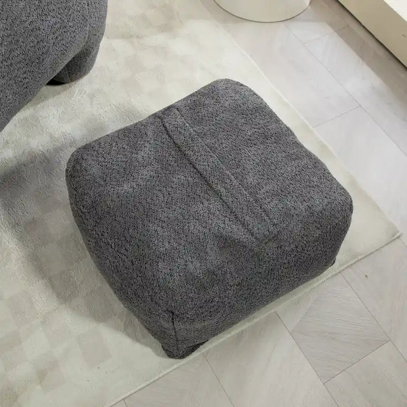 GDFStudio - COOLMORE Boucle Bean Bag Chair with Memory Foam Filling for Ultimate Comfort