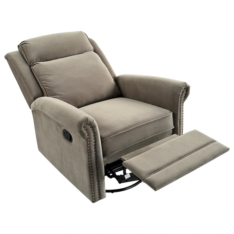 Marloo Modern Swivel Velvet Recliner Chair by Christopher Knight Home