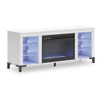 Signature Design by Ashley Brollevi White 60 TV Stand with Electric Fireplace for TVs up to 69